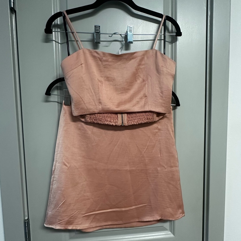 Elegant Pink Satin Dress